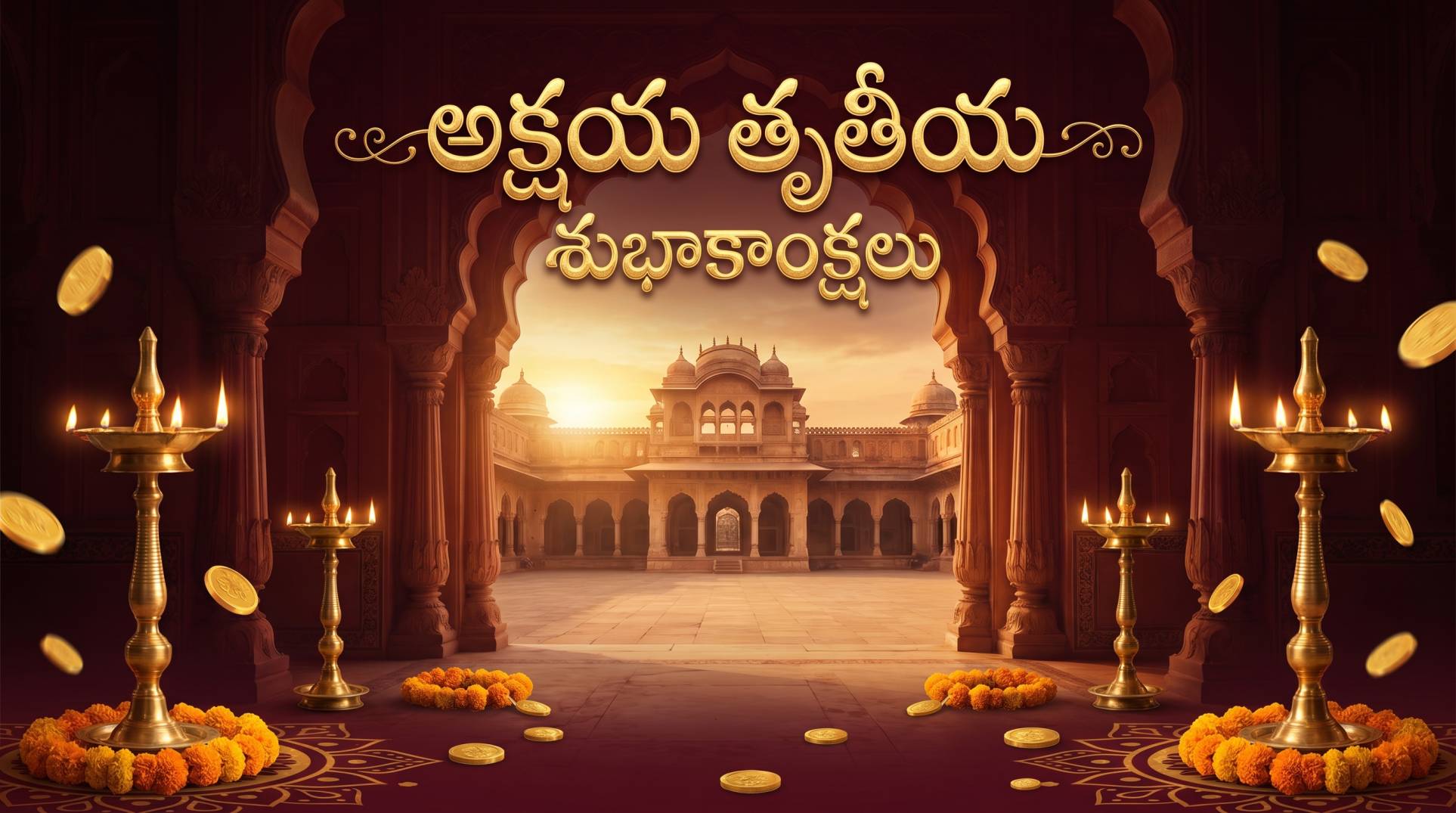 Akshaya Tritiya Subhakankshalu Elegant Palace Theme 2026