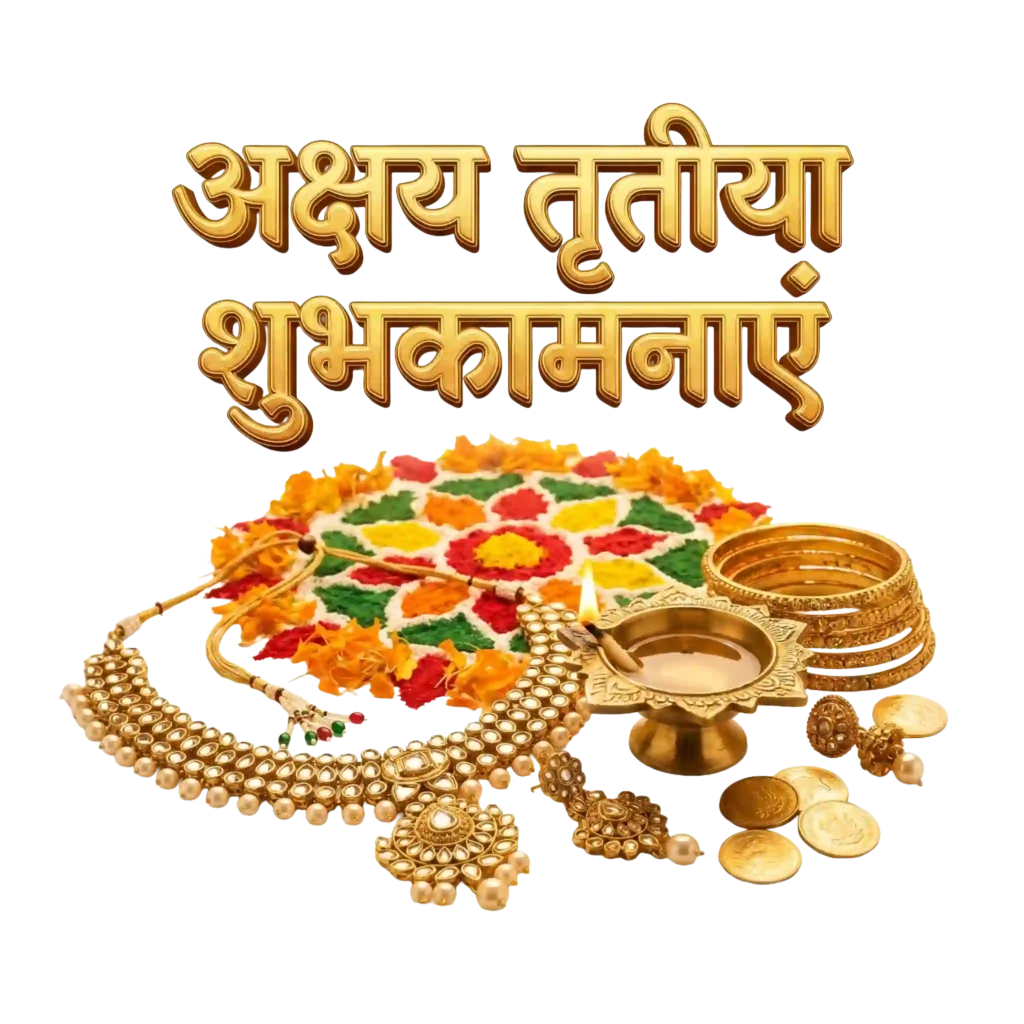 Akshaya Tritiya Wishes PNG Jewelry & Rangoli Design HD