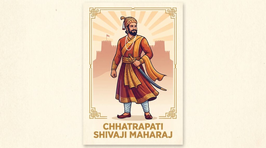 Chhatrapati Shivaji Maharaj Standing Vector Art in 4K