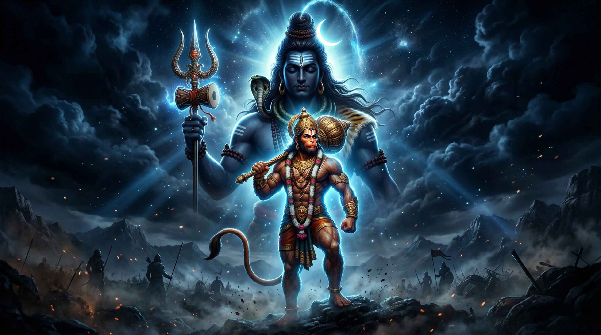 Hanuman Wallpaper with Lord Shiva