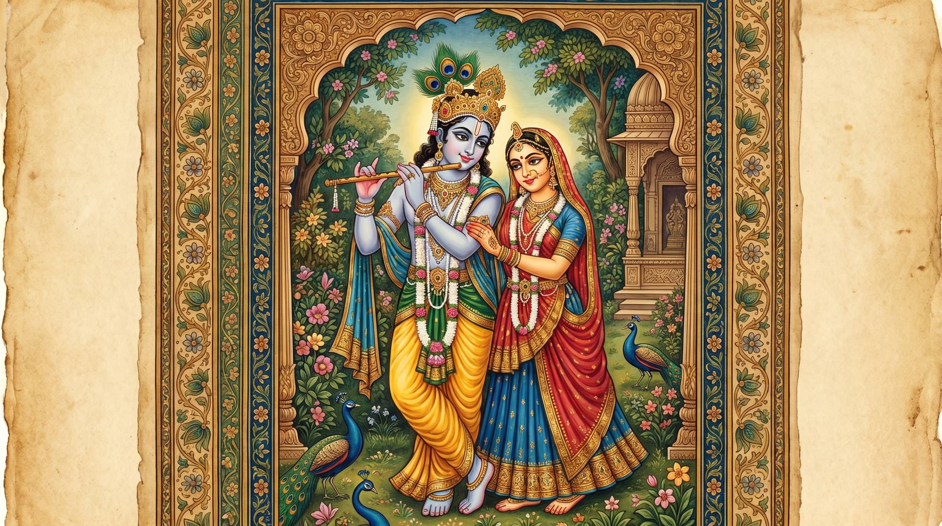 Radha Krishna HD Images 4K Romantic Divine Love Wallpaper