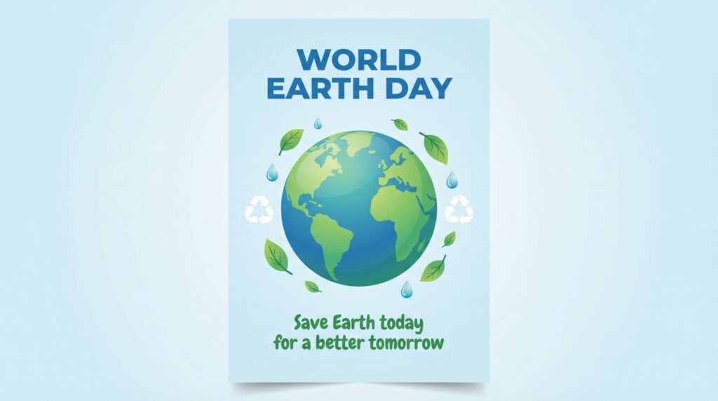 World Earth Day Poster Design Save Earth Awareness Illustration