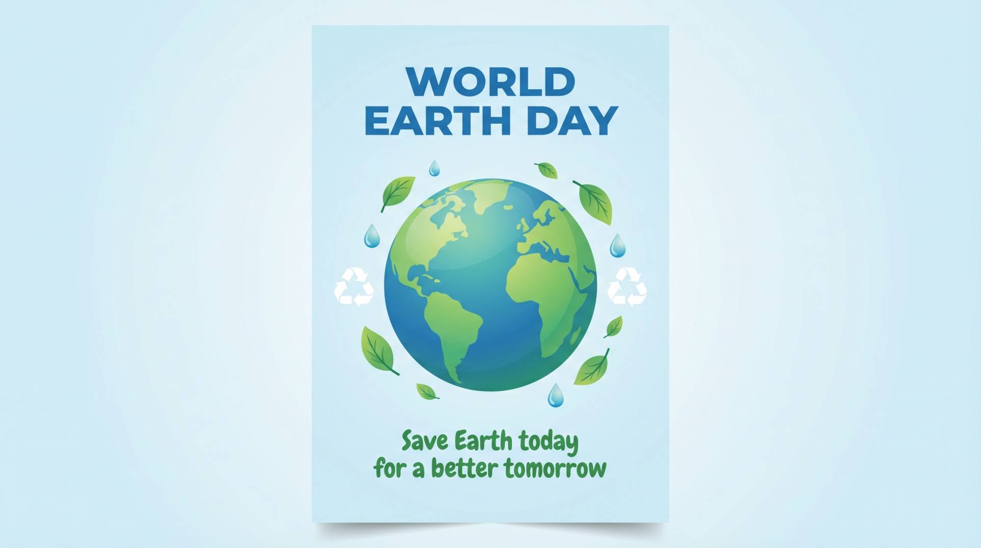 World Earth Day Poster Design Save Earth Awareness Illustration