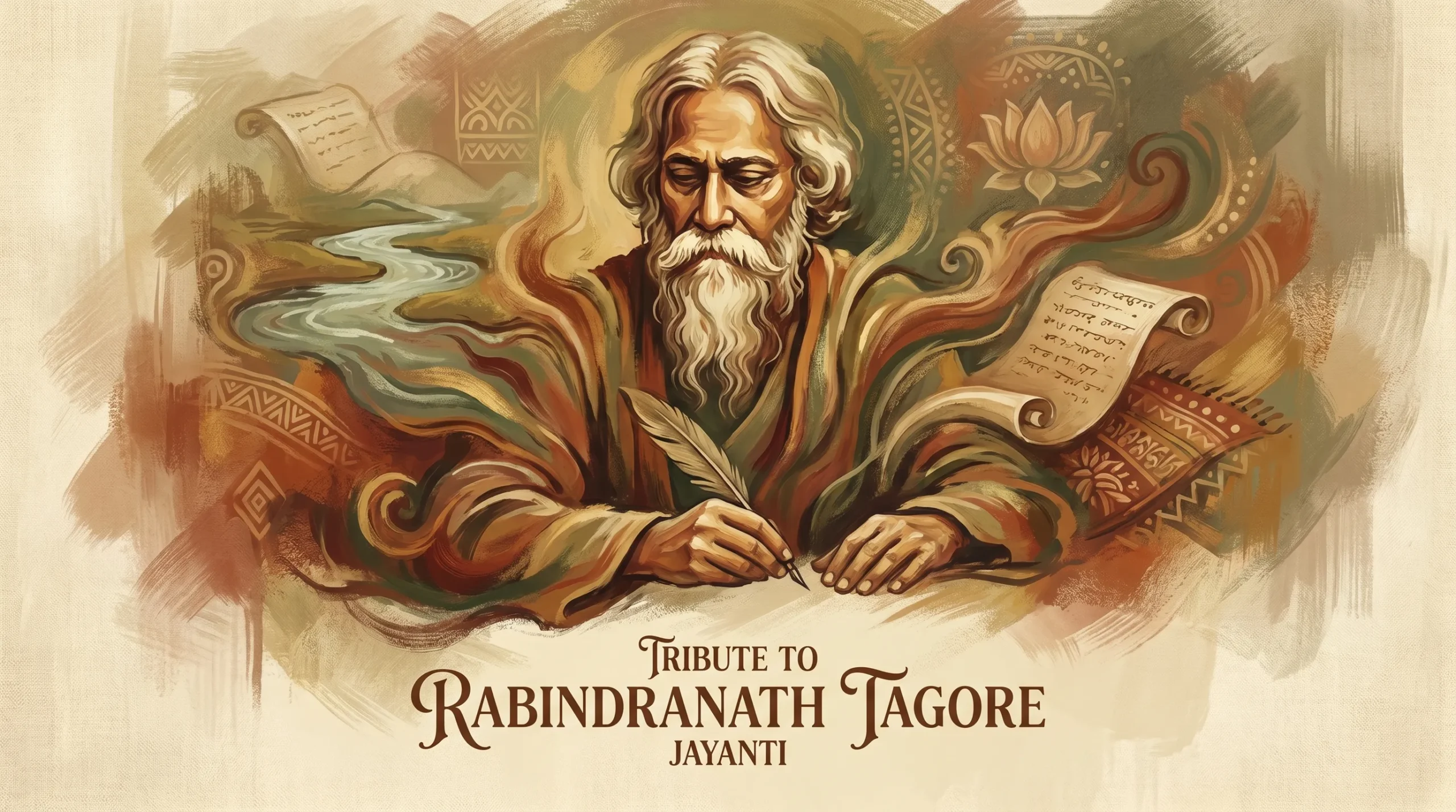 Rabindranath Tagore Jayanti Tribute Poster