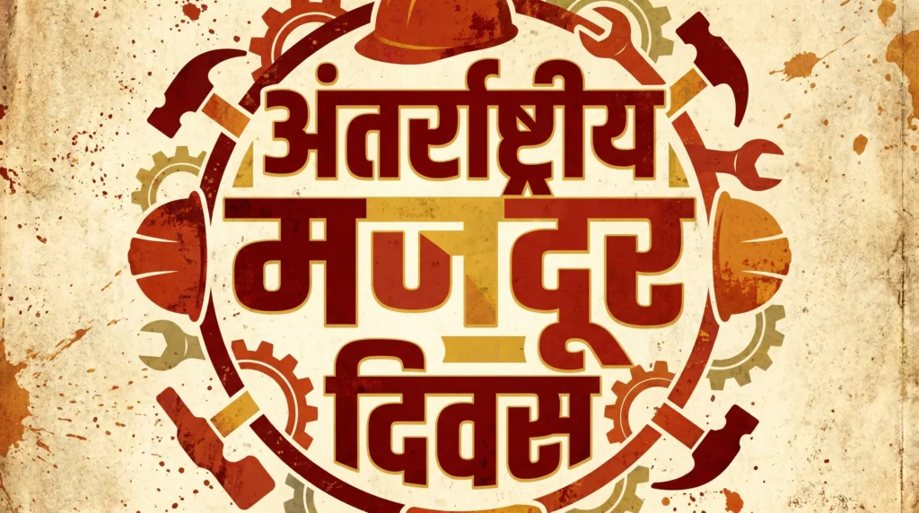 Majdur Diwas Hindi PNG Image HD
